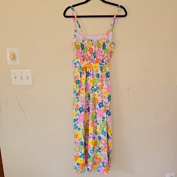 New Show Me Your Mumu Amalfi Coast Midi Dress Floral Linen Petal Women's Size L - Picture 5 of 12